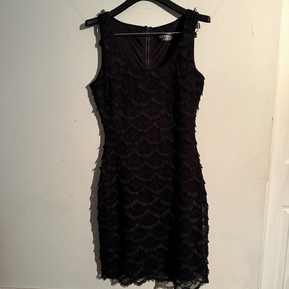 Guess Fringed Sleeveless "Little‎ Black Dress" Small Going Out Flapper Travel